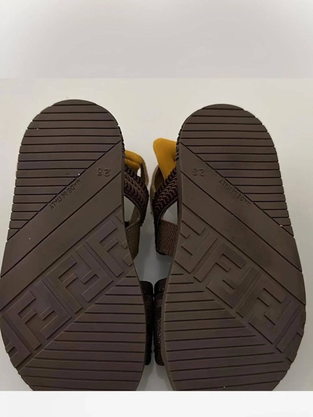 Fendi Brown and Mustard Box Label - Picture 2 of 3
